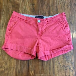 Aeropostale Pink/red Midid Twill Low Rise Shorts, Women’s 2